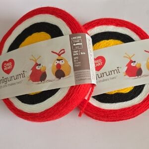Red Heart Amigurumi Yarn - Red, Yellow, Black, White